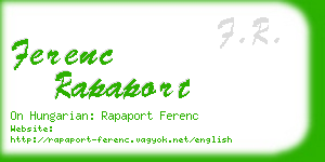ferenc rapaport business card